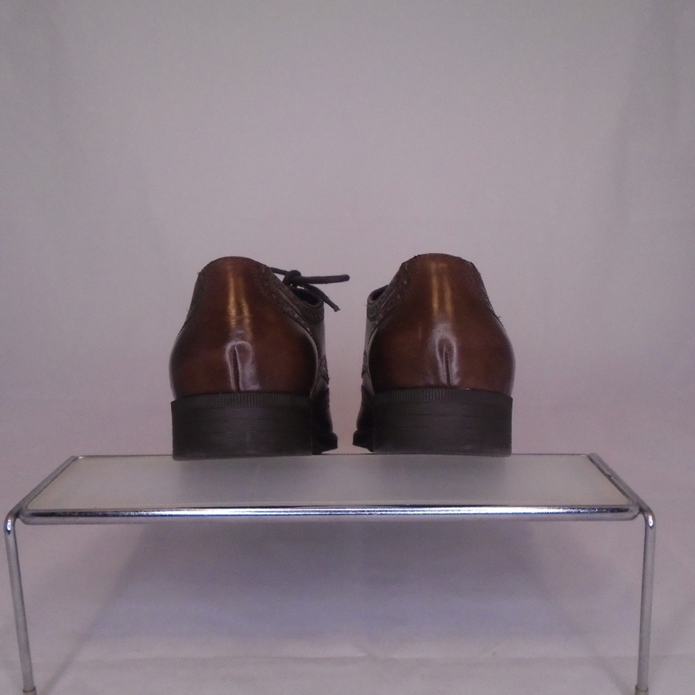 COLE HAAN MENS WINGTIP OXFORD BROWN LEATHER DRESS - Picture 5 of 8
